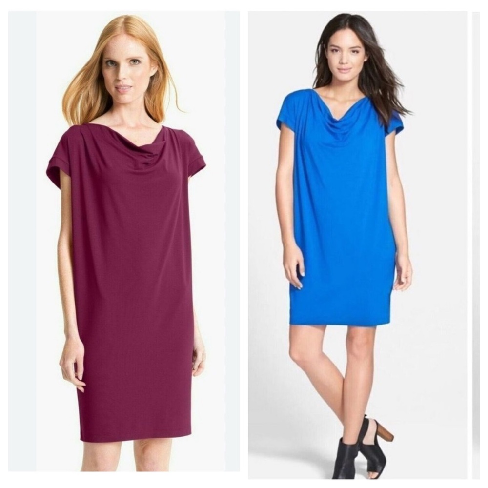 Bundle of 2 EILEEN FISHER Drape Neck Dresses Size Large